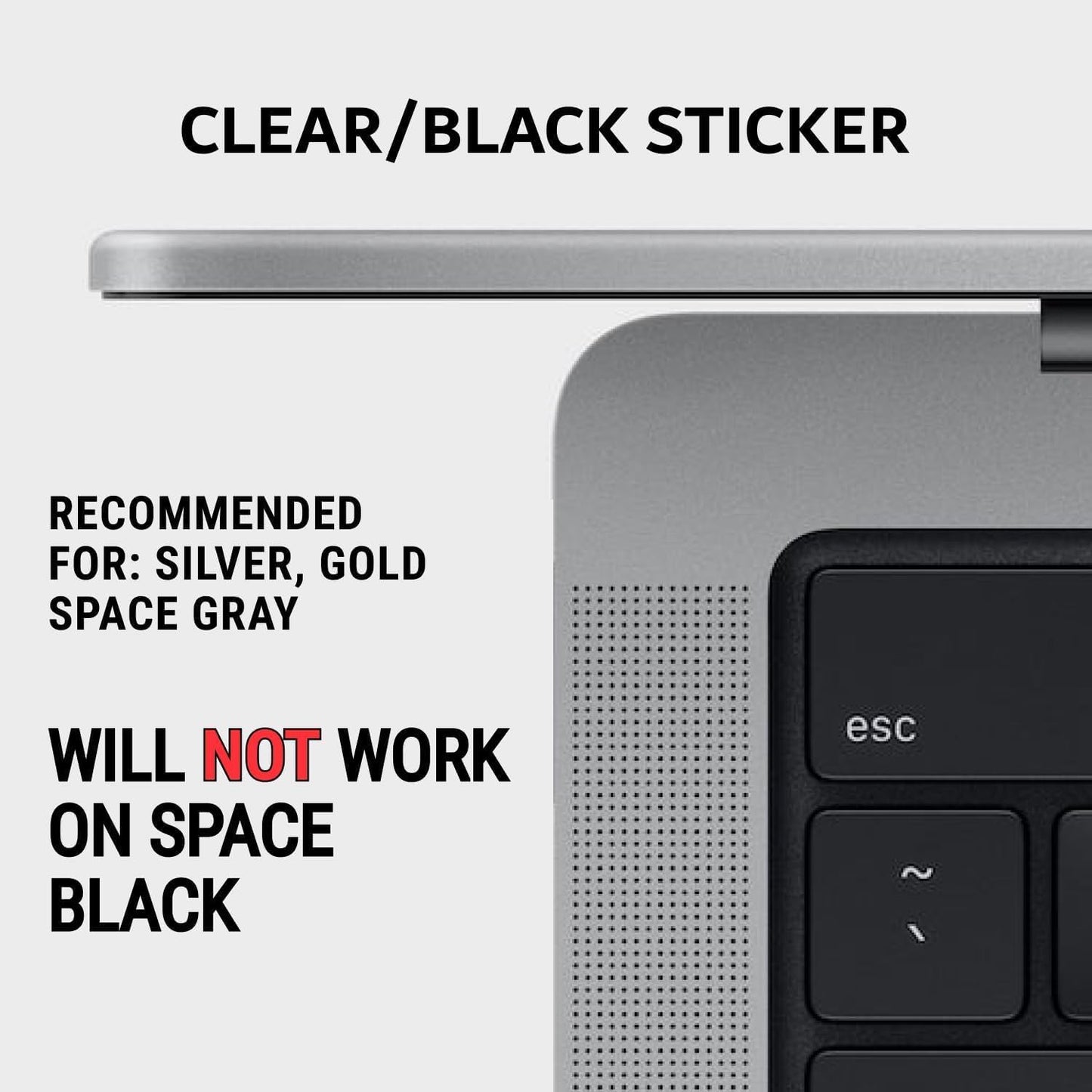 Synerlogic Mac OS Shortcuts Sticker for Air/Pro | Keyboard Stickers for Macos | Laminated Vinyl Macbook Cheatsheet | Macbook Shortcuts 2026 (Clear/Black)