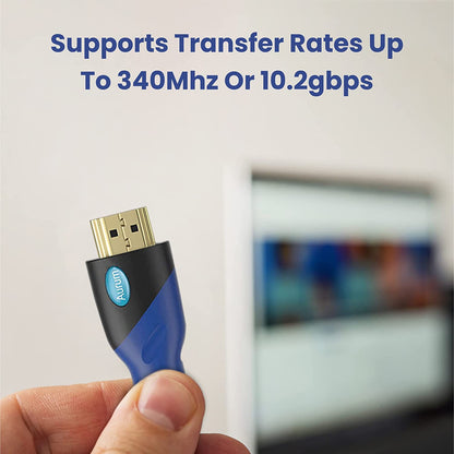 AURUM CABLES 20Ft HDMI Cable 4K@60Hz Ultra HD, High Speed with Ethernet HDMI Cable Braided Nylon & Gold Connectors, ARC, CL3 Rated - Compatible with TV, PC, Monitor, Laptops, PS3, PS5, PS4