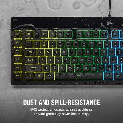 CORSAIR K55 RGB PRO - Dynamic RGB Backlighting - Six Macro Keys with Elgato Stream Deck Software Integration - IP42 Dust and Spill Resistant - Detachable Palm Rest - Dedicated Media and Volume Keys