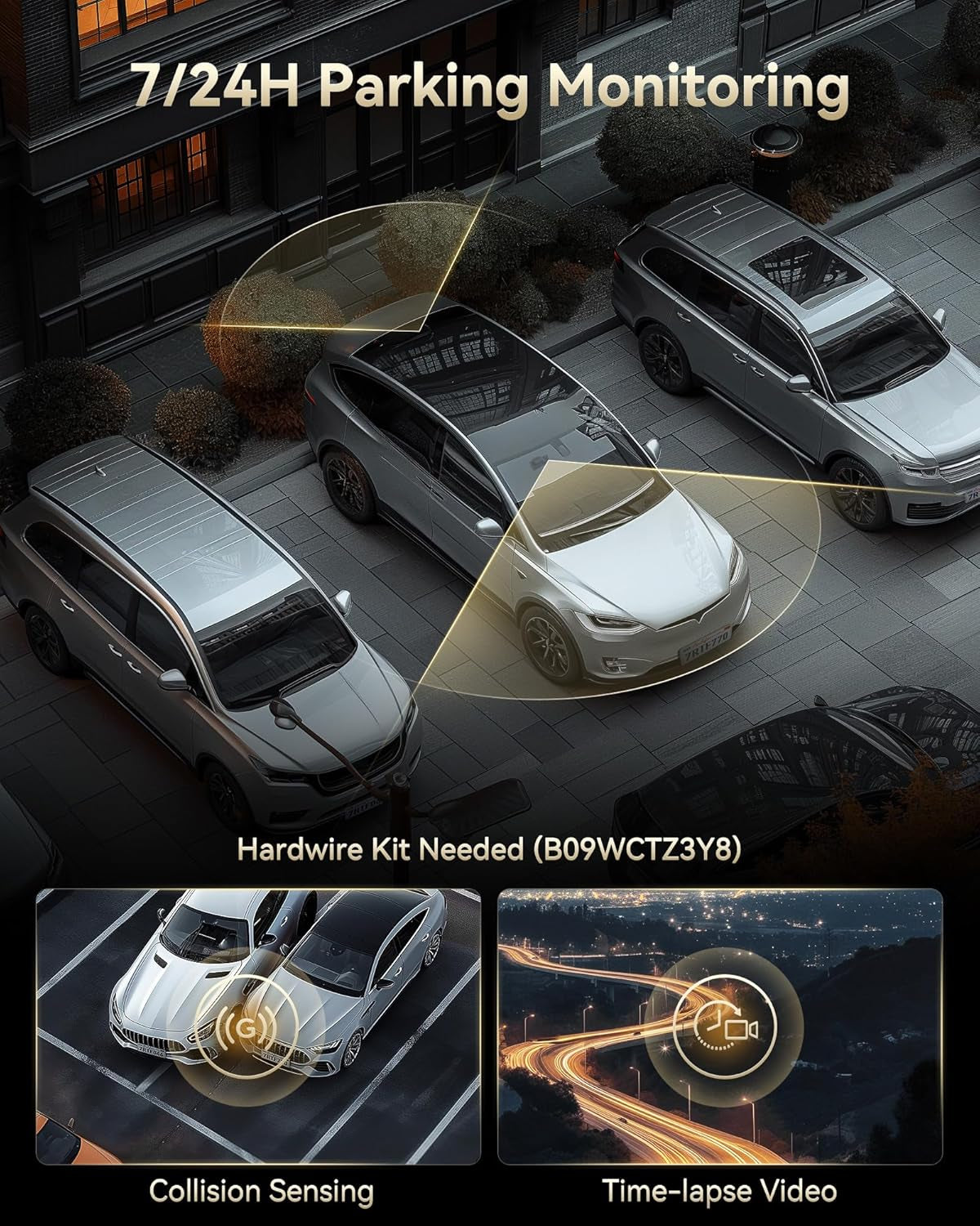 REDTIGER F77 4K+4K Dash Cam Front and Rear, Dual STARVIS 2 IMX678 HDR, Built-In 128GB Emmc, Voice Control Dash Camera for Cars with 5.8Ghz Wifi, 4'' Touch Screen, GPS, Night Vision, 24H Parking Mode
