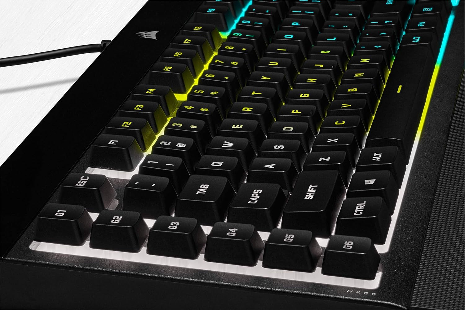 CORSAIR K55 RGB PRO - Dynamic RGB Backlighting - Six Macro Keys with Elgato Stream Deck Software Integration - IP42 Dust and Spill Resistant - Detachable Palm Rest - Dedicated Media and Volume Keys