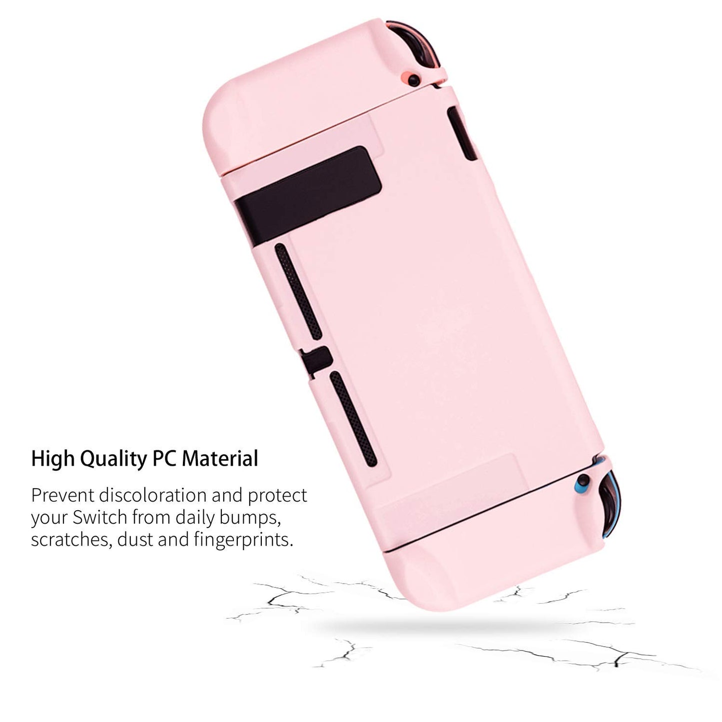 Geekshare Switch Protective Case Slim Cover Case for Switch and Joy Con - Shock-Absorption and Anti-Scratch (Sakura Pink)