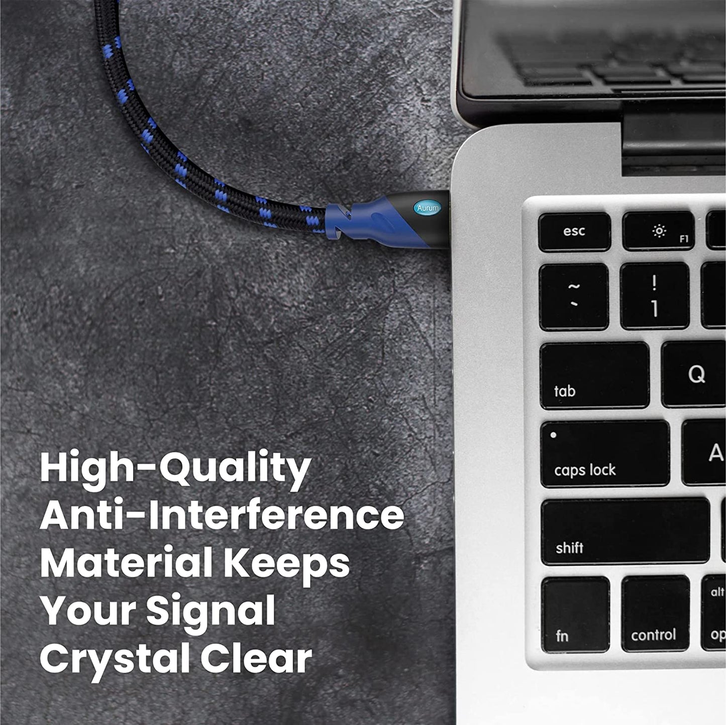 AURUM CABLES 20Ft HDMI Cable 4K@60Hz Ultra HD, High Speed with Ethernet HDMI Cable Braided Nylon & Gold Connectors, ARC, CL3 Rated - Compatible with TV, PC, Monitor, Laptops, PS3, PS5, PS4