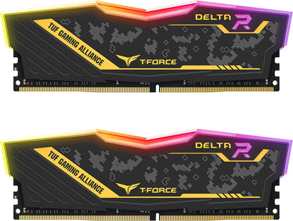 Team Group Delta TUF Gaming RGB 16GB (2x8GB) DDR4 3200MHz RAM - High-Performance Memory for Gamers