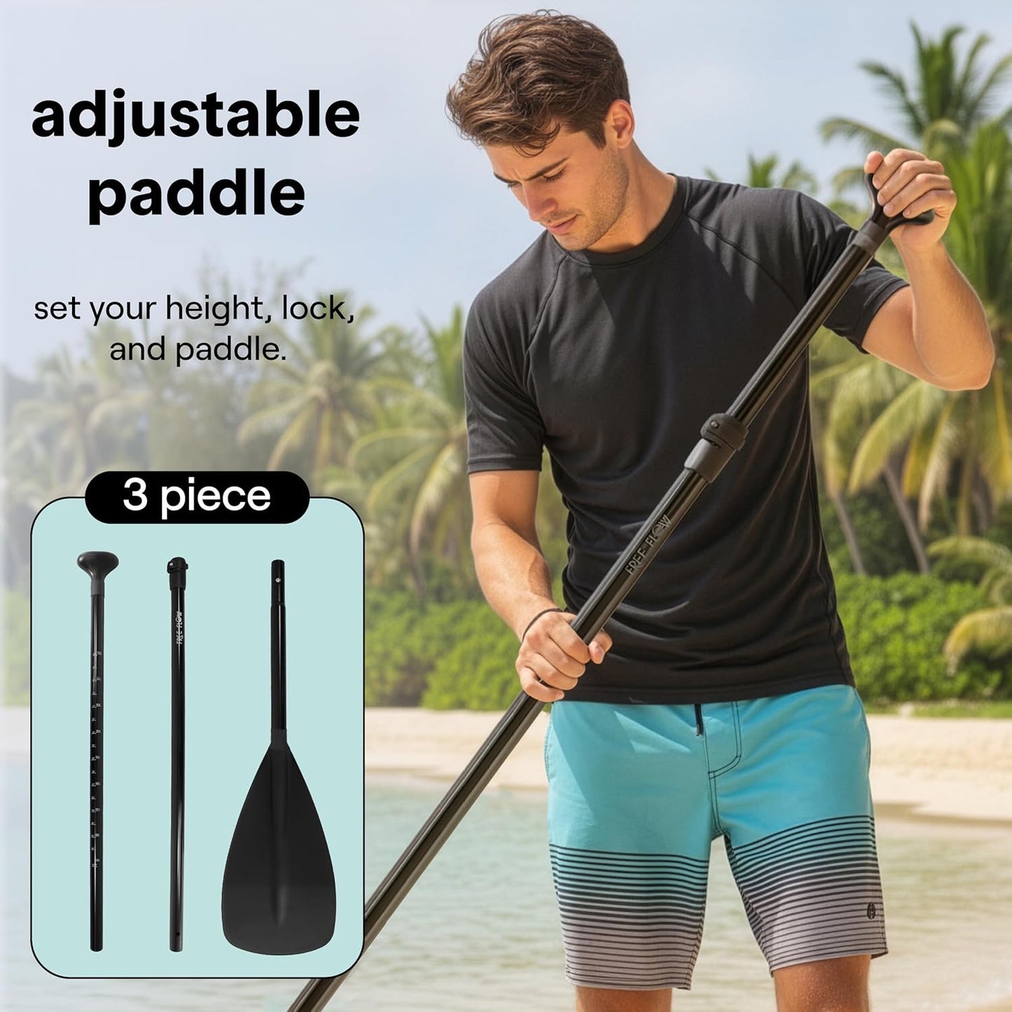 Serenelife Inflatable Stand up Paddle Board - Wide Stable Design, Non-Slip Deck for Adults & Youth with Premium Paddle Board Accessories: Carry Bag, Dual Action Pump, Paddle, Ankle Leash