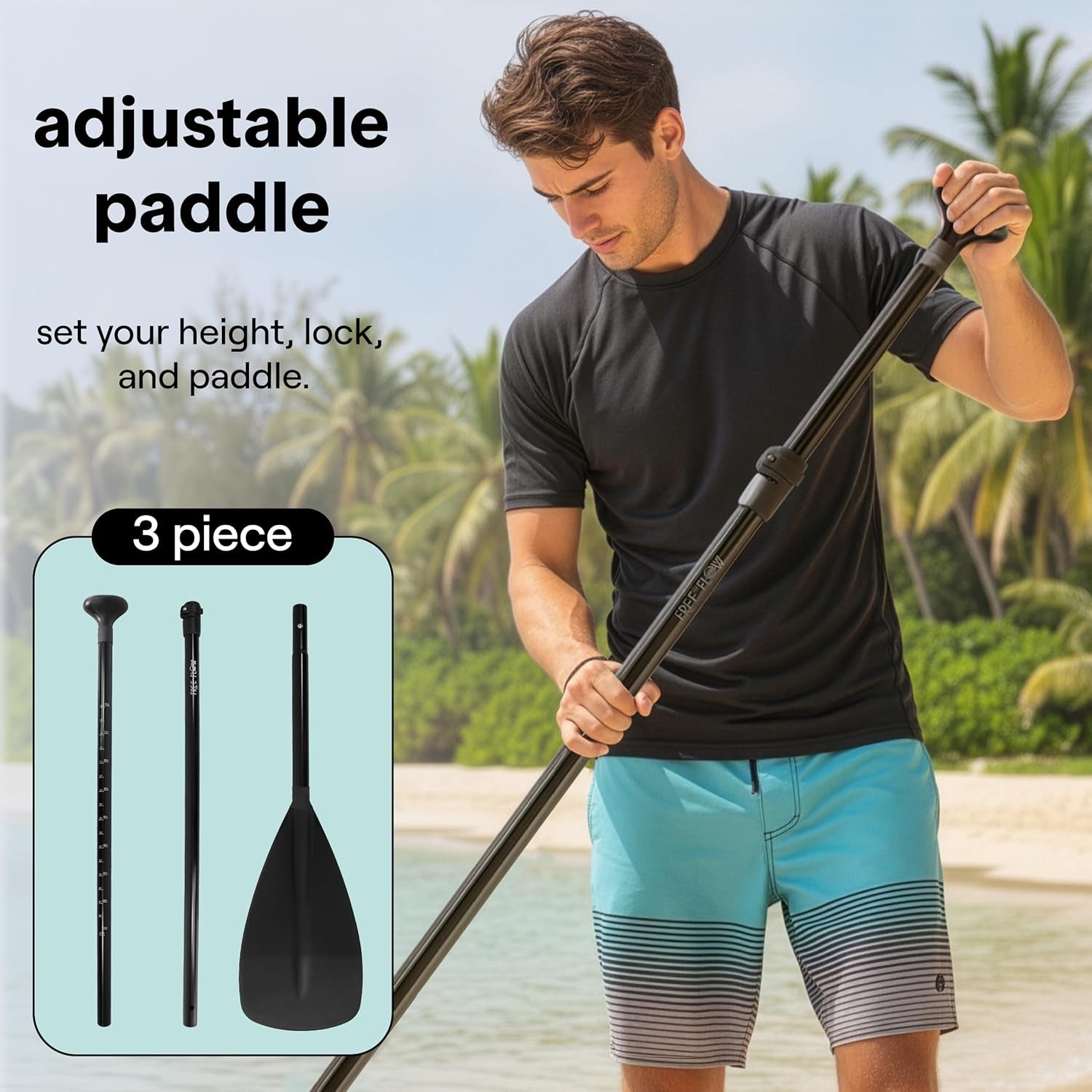 Serenelife Inflatable Stand up Paddle Board - Wide Stable Design, Non-Slip Deck for Adults & Youth with Premium Paddle Board Accessories: Carry Bag, Dual Action Pump, Paddle, Ankle Leash