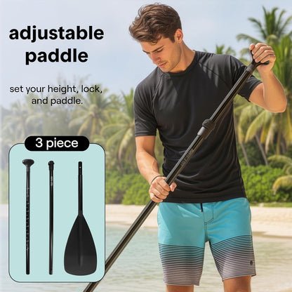 Serenelife Inflatable Stand up Paddle Board - Wide Stable Design, Non-Slip Deck for Adults & Youth with Premium Paddle Board Accessories: Carry Bag, Dual Action Pump, Paddle, Ankle Leash