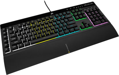 CORSAIR K55 RGB PRO - Dynamic RGB Backlighting - Six Macro Keys with Elgato Stream Deck Software Integration - IP42 Dust and Spill Resistant - Detachable Palm Rest - Dedicated Media and Volume Keys