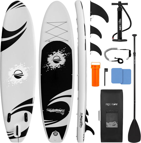 Serenelife Inflatable Stand up Paddle Board - Wide Stable Design, Non-Slip Deck for Adults & Youth with Premium Paddle Board Accessories: Carry Bag, Dual Action Pump, Paddle, Ankle Leash