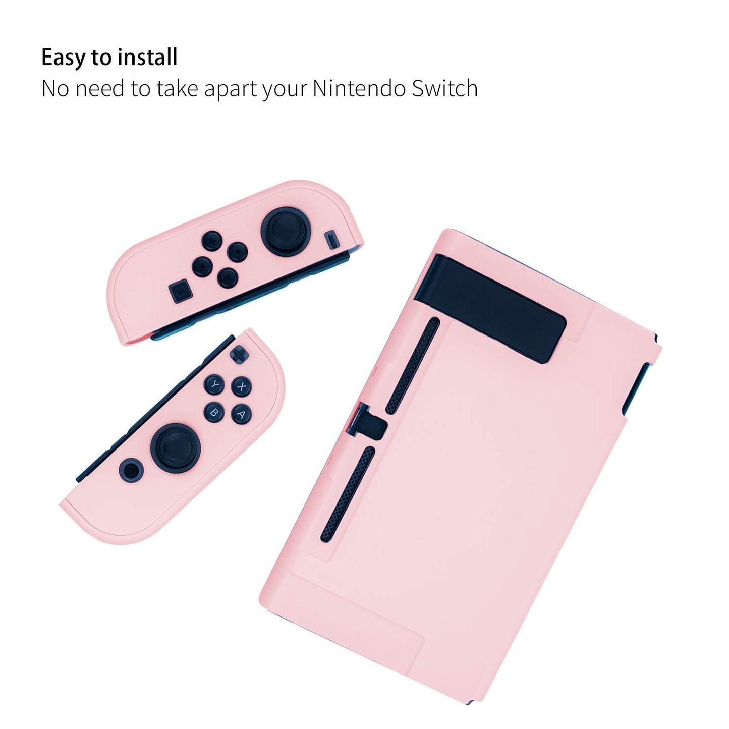 Geekshare Switch Protective Case Slim Cover Case for Switch and Joy Con - Shock-Absorption and Anti-Scratch (Sakura Pink)