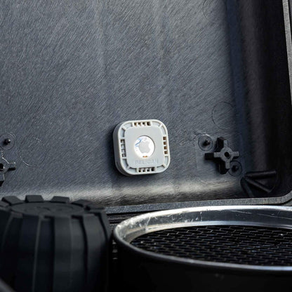 Pelican Airtag Holder - Rugged Shockproof Case with 3M Adhesive for Luggage, Bike, Car & More - Grey