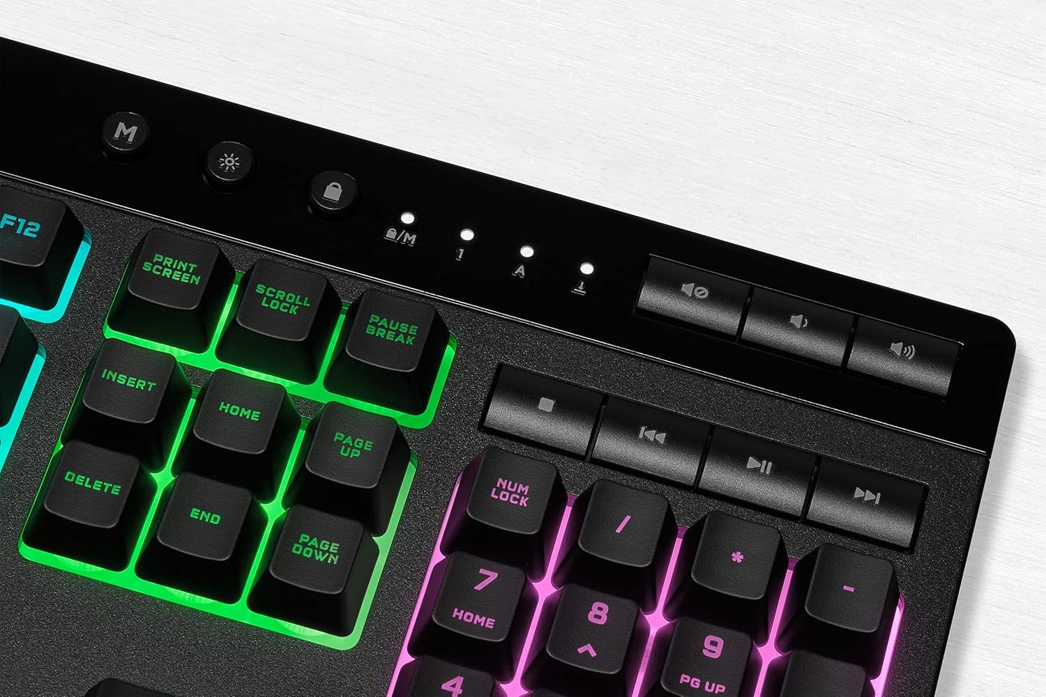 CORSAIR K55 RGB PRO - Dynamic RGB Backlighting - Six Macro Keys with Elgato Stream Deck Software Integration - IP42 Dust and Spill Resistant - Detachable Palm Rest - Dedicated Media and Volume Keys