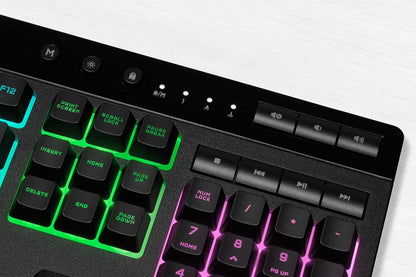 CORSAIR K55 RGB PRO - Dynamic RGB Backlighting - Six Macro Keys with Elgato Stream Deck Software Integration - IP42 Dust and Spill Resistant - Detachable Palm Rest - Dedicated Media and Volume Keys