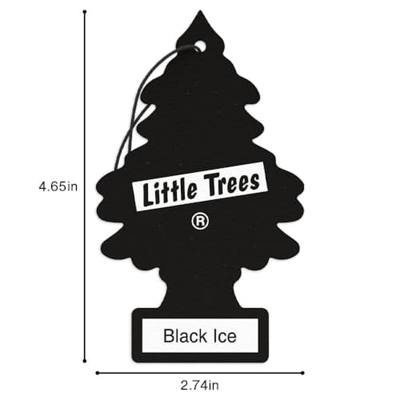 LITTLE TREES Car Air Freshener | Hanging Tree Provides Long Lasting Scent for Auto and Home | Black Ice, 24 Air Fresheners