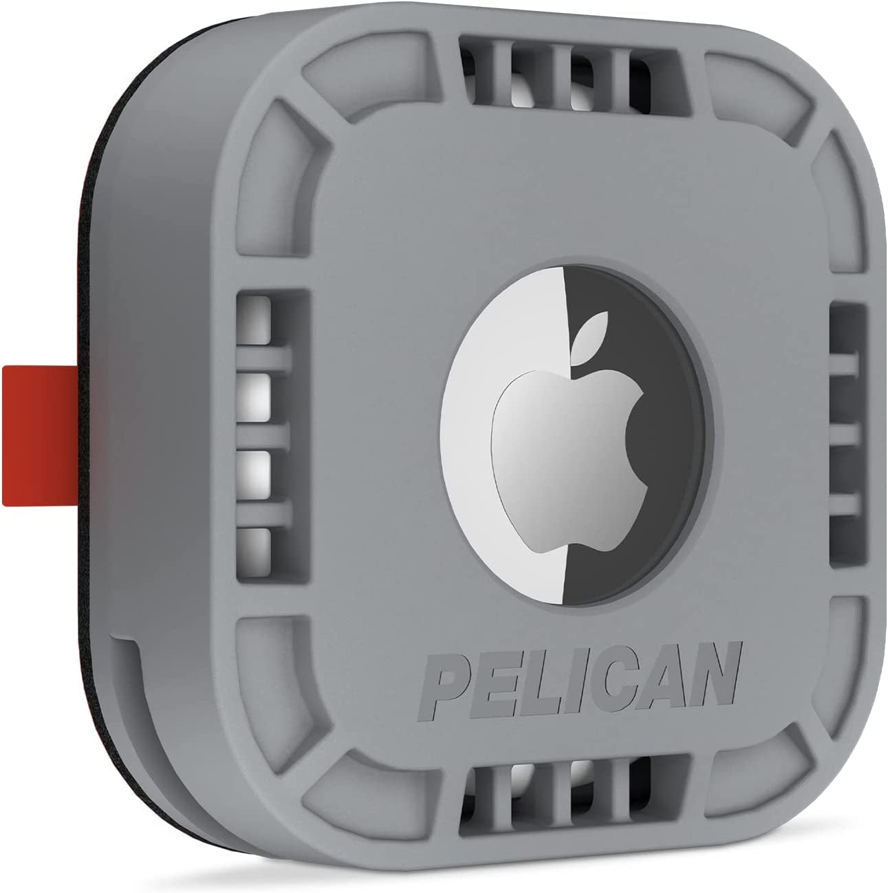 Pelican Airtag Holder - Rugged Shockproof Case with 3M Adhesive for Luggage, Bike, Car & More - Grey