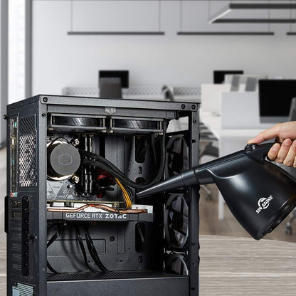 SIN SHINE Compressed Air Duster-110000Rpm Super Power Electric Air Duster for Cleaning Dust, Hairs, Crumbs, Scraps for Laptop, Computer, Replaces Compressed Air Cans & Canned Air (Jet-Black